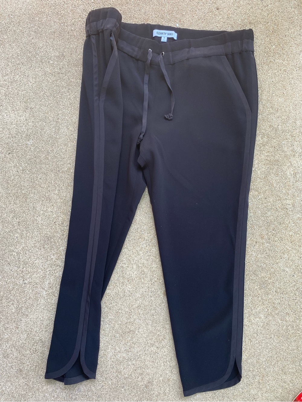 Elizabeth and James Black Jogger-like/Dress Pants with Side Stripe